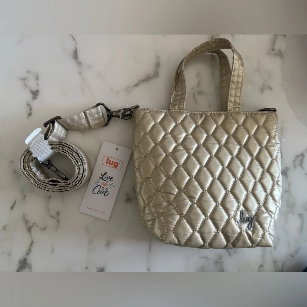 NWT LUG tip toe tote bag champagne gold - Picture 5 of 12